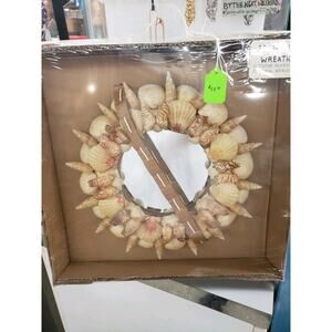 Handmade 11.5" Indoor/Outdoor Seashell & Beach Sand Centerpiece/Wall Hanging.